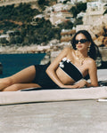 Black Crochet Flower Bikini Top