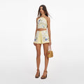 Yellow Floral Linen Top