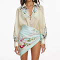 Yellow Floral Organza Blouse