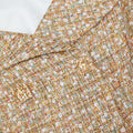 Gold Tinsel Boucle Off Shoulder Mini Dress