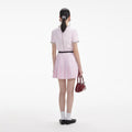 Pink Satin Mini Skirt