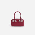 Burgundy Leather Mini Tote Bag