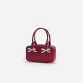 Burgundy Leather Mini Tote Bag