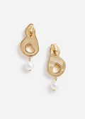 Gold Faux Pearl Drop Earrings