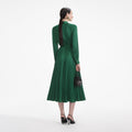 Green Satin Midi Dress