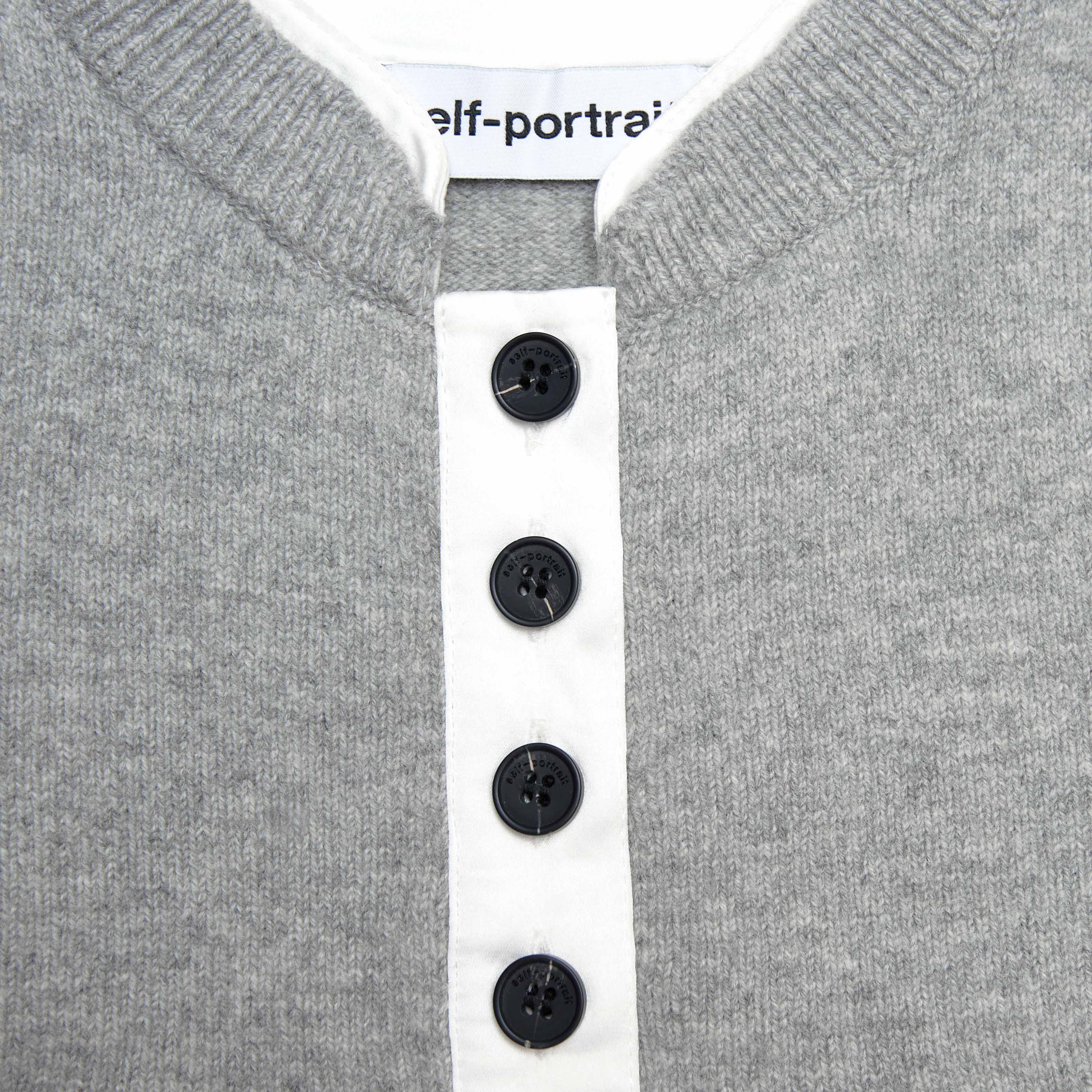 Grey Short Sleeve Knit Top