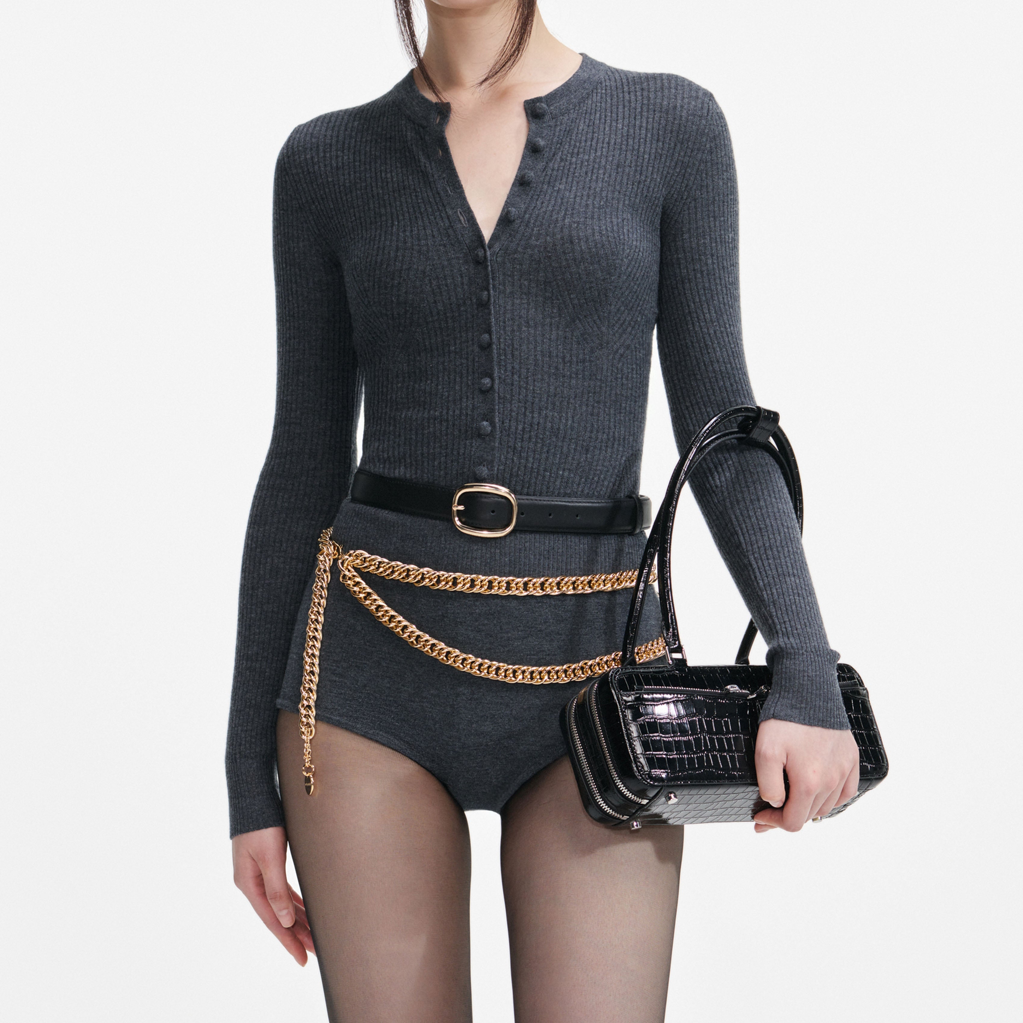 Grey Wool Knit Playsuit