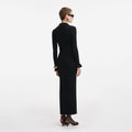 Black Ribbed Knit Maxi Dress
