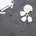 Grey Crochet Flower Cardigan