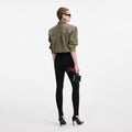 Black Belted Knit Leggings