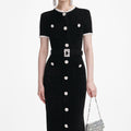 Black Chenille Knit Midi Dress