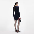 Navy Viscose Knit Mini Dress
