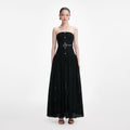 Black Bandeau Knit Maxi Dress