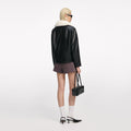 Black Leather Fur Collar Jacket