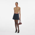 Navy Suede Mini Skirt