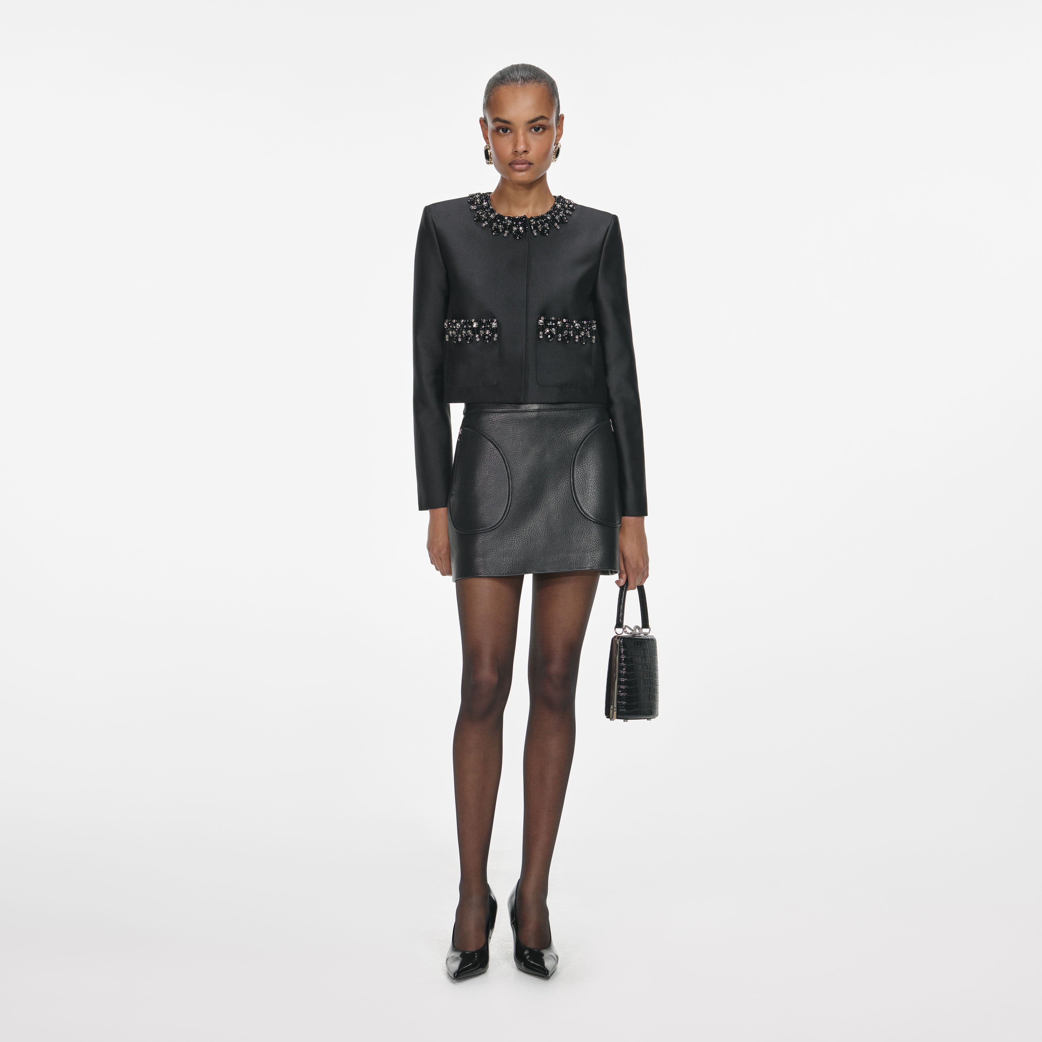 Black Leather Mini Skirt