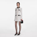 Check Boucle Long Sleeve Mini Dress