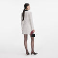 Check Boucle Long Sleeve Mini Dress
