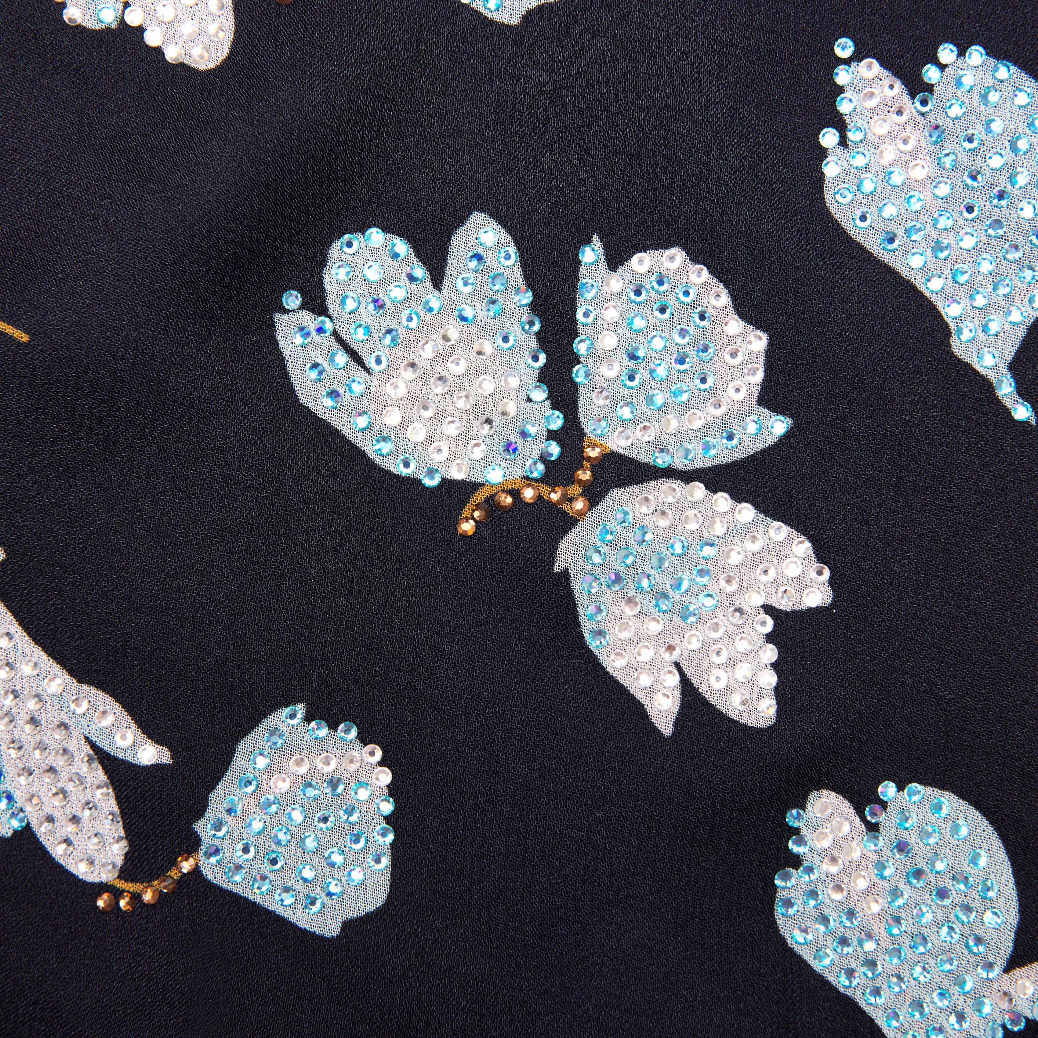 Navy Floral Rhinestone Maxi Dress