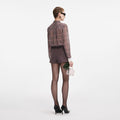 Brown Check Chiffon Blouse