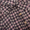 Brown Check Chiffon Blouse