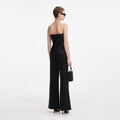 Black Taffeta Bandeau Jumpsuit