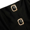 Black Taffeta Bandeau Midi Dress