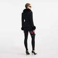 Black Tailored Boucle Fur Jacket