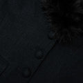 Black Tailored Boucle Fur Jacket