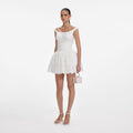White Floral Lace Mini Dress