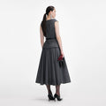 Grey Wool Tailored Midi Dress