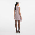 Pink Boucle Sleeveless Mini Dress