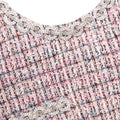 Pink Boucle Sleeveless Shift Mini Dress