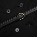 Black Wool Crepe Midi Dress