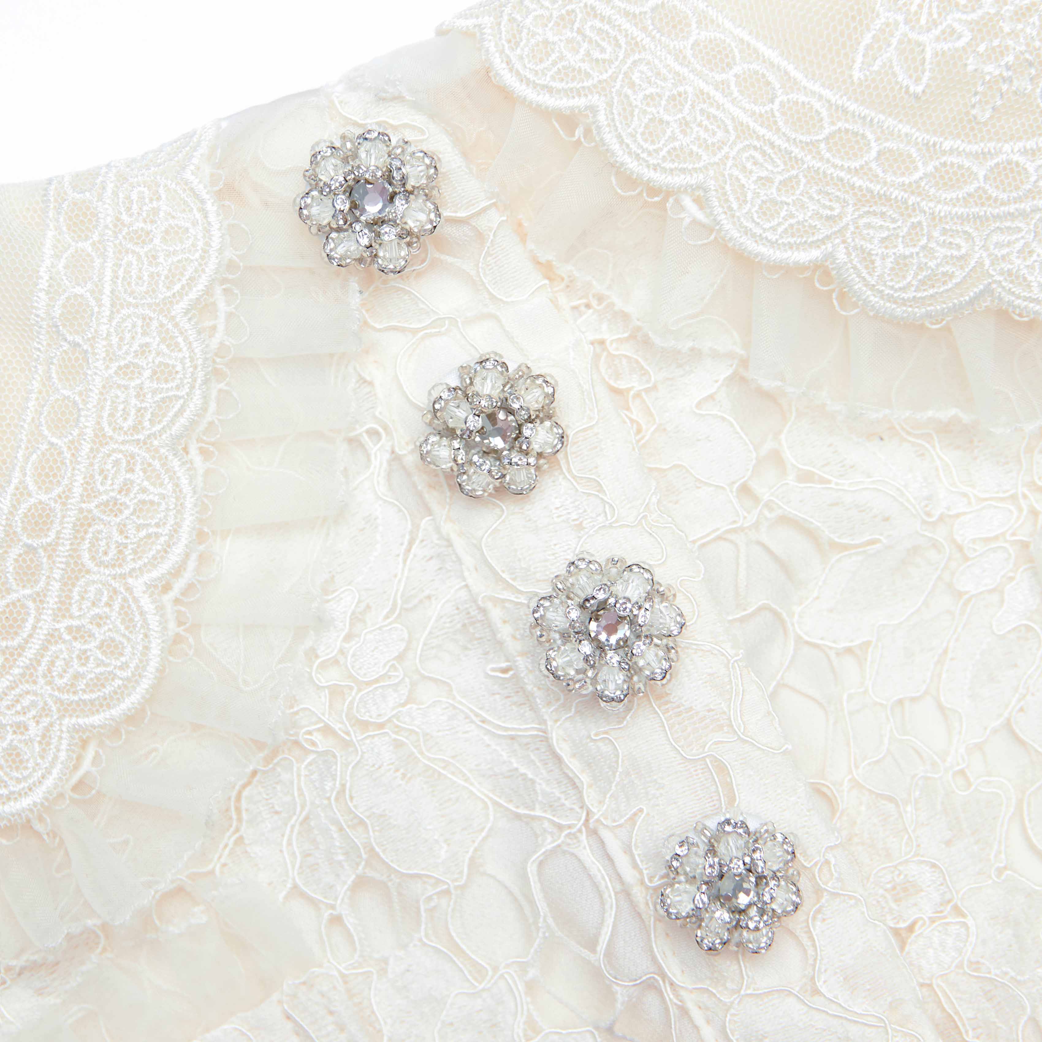 Cream Floral Lace Mini Dress