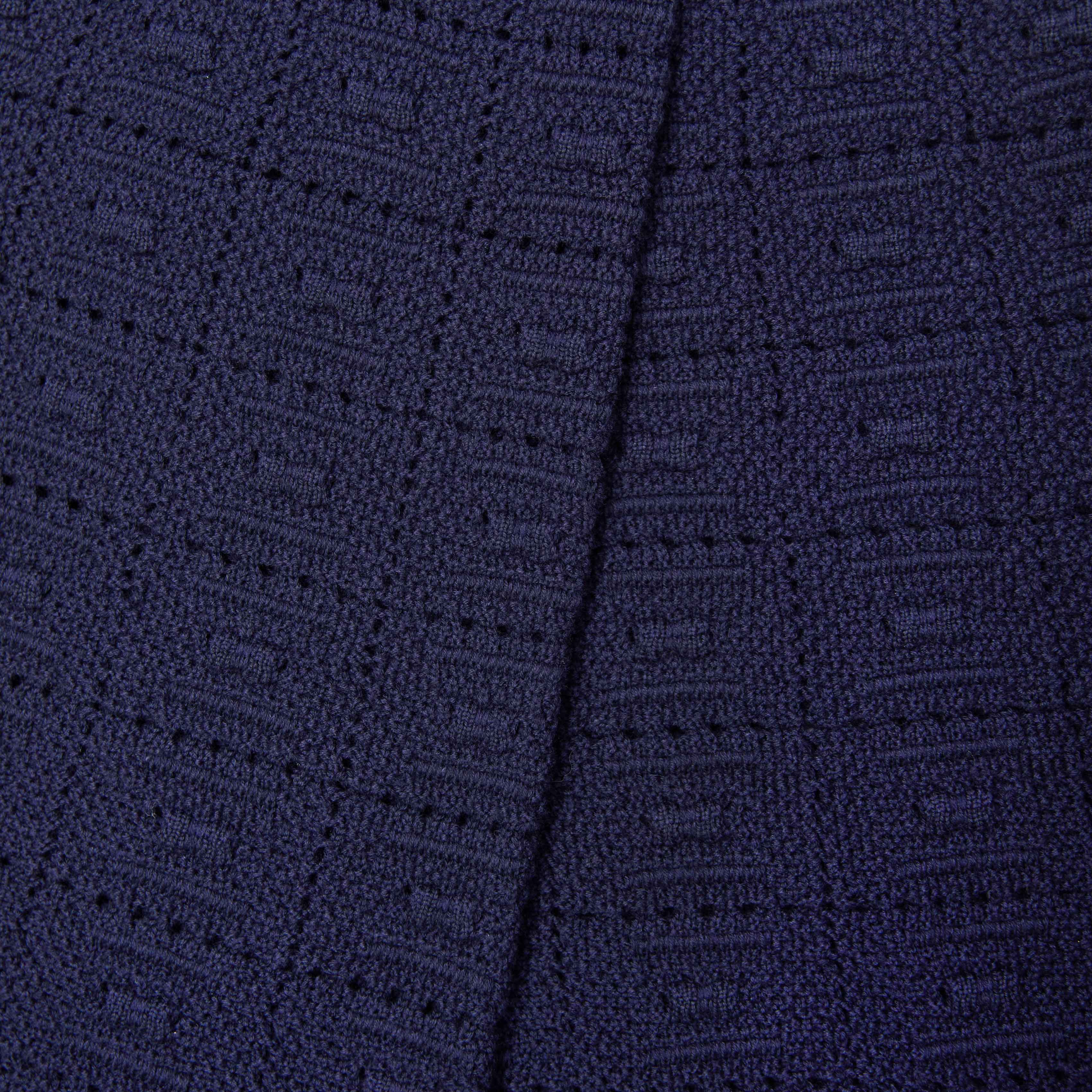 Navy Pointelle Knit Trousers