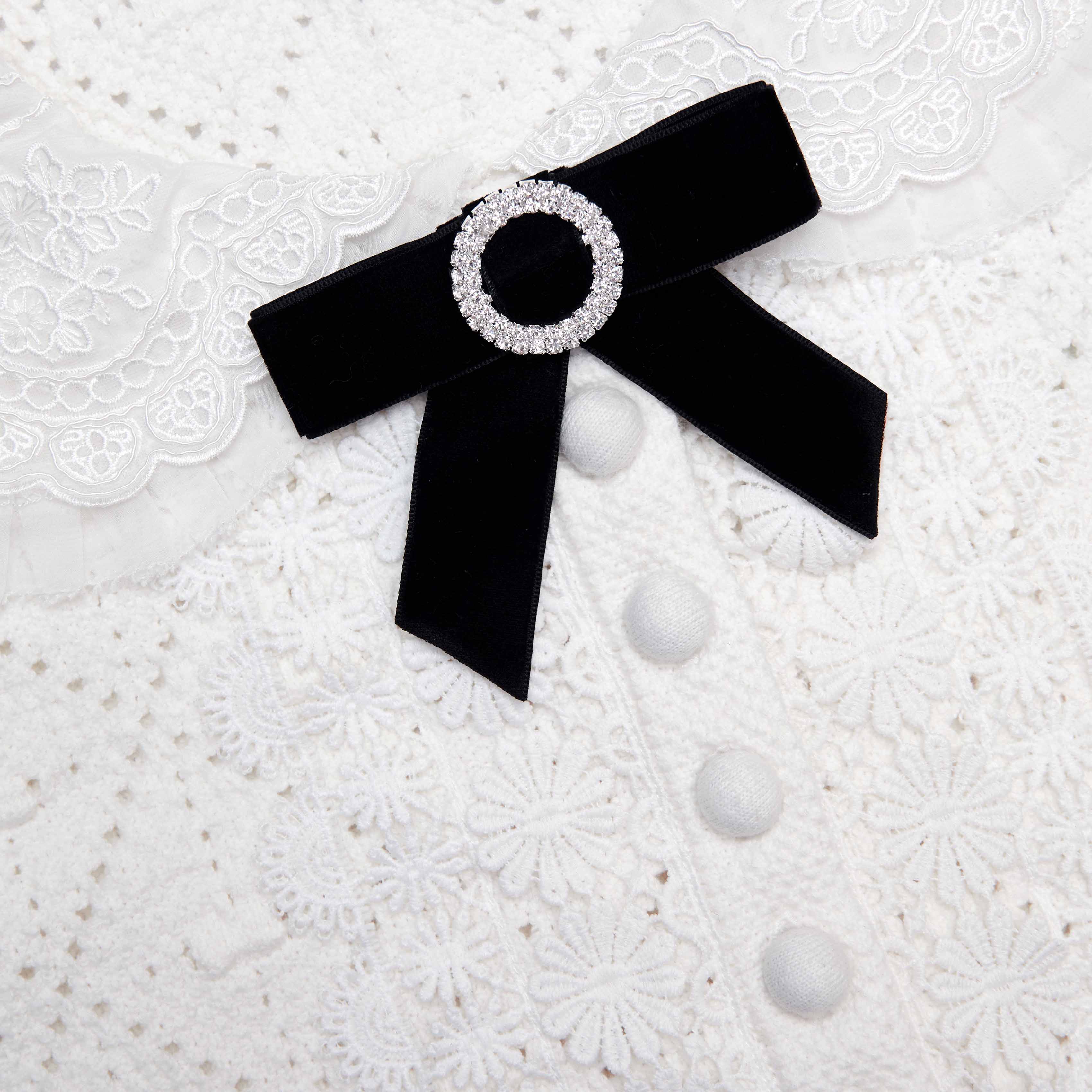 White Lace Bib Knit Mini Dress