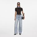 Light Blue Embellished Wide Leg Jeans
