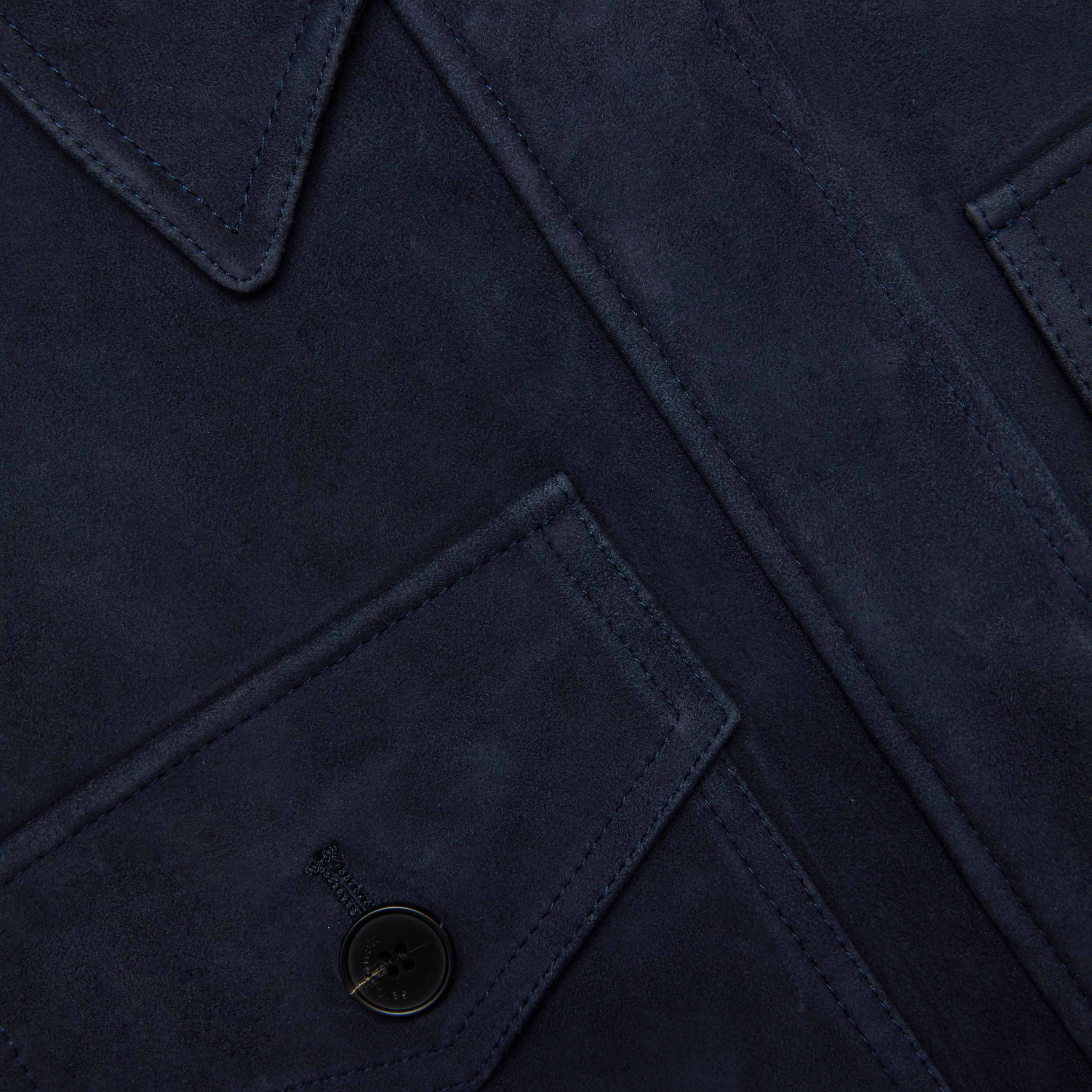 Navy Suede Oversized Jacket