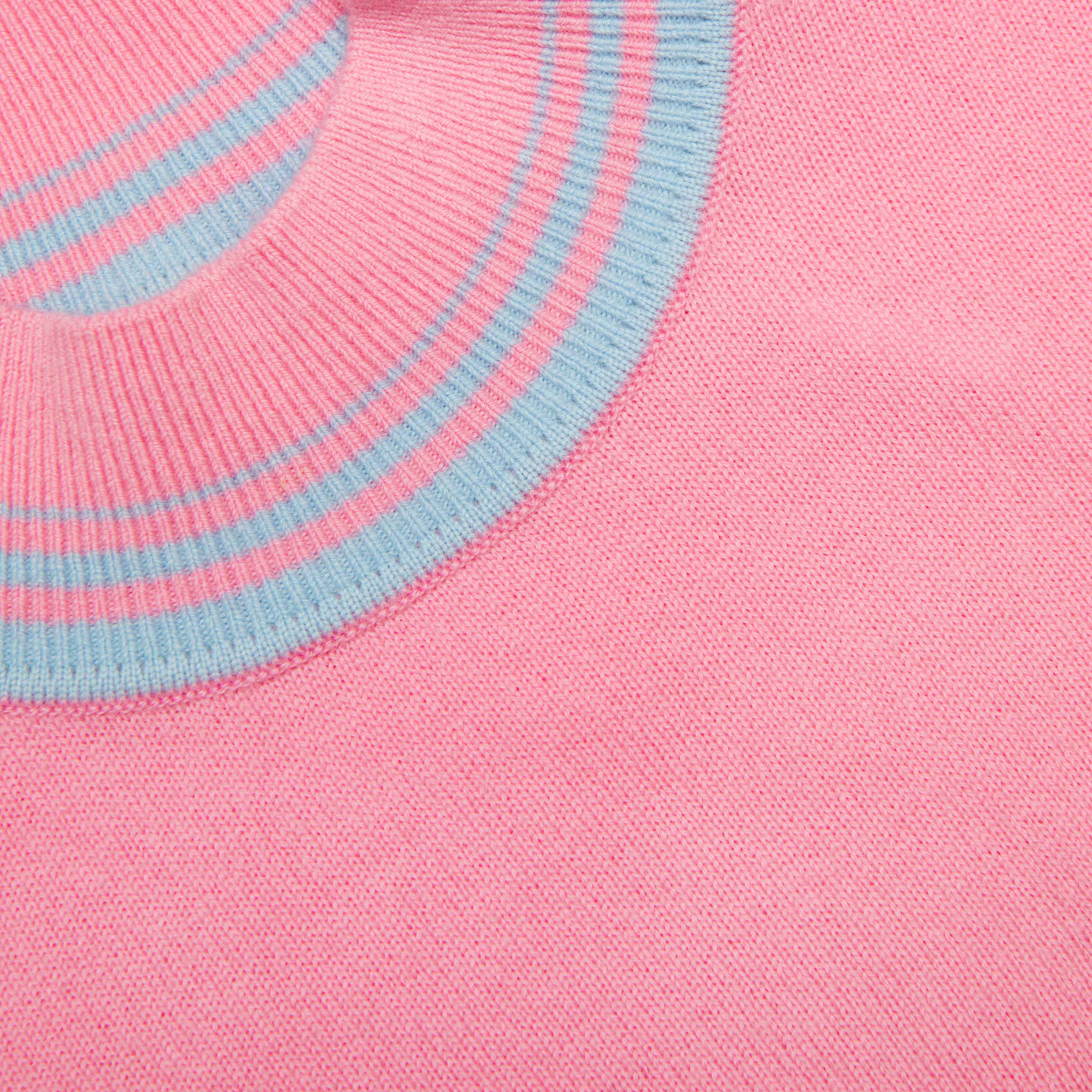 Pink Contrast Stripe Knit Top