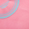 Pink Contrast Stripe Knit Top
