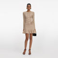 Gold Lurex Knit Mini Dress