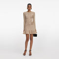 Gold Lurex Knit Mini Dress