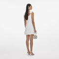 White Crepe 3D Flower Mini Dress