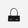 Black Soft Leather Shoulder Bag