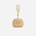 Gold Crystal Top Handle Clutch Bag
