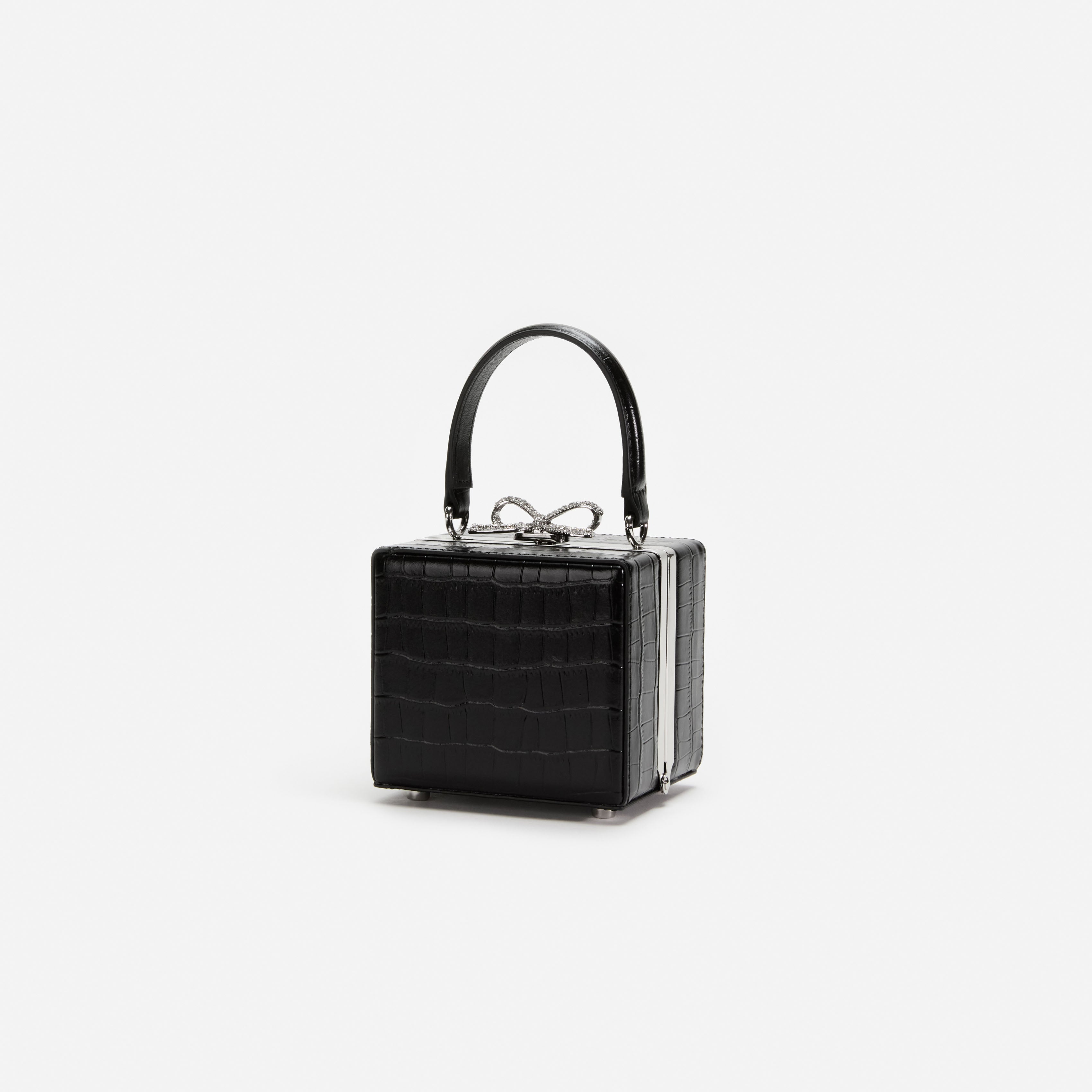 Black Croc Micro Bag