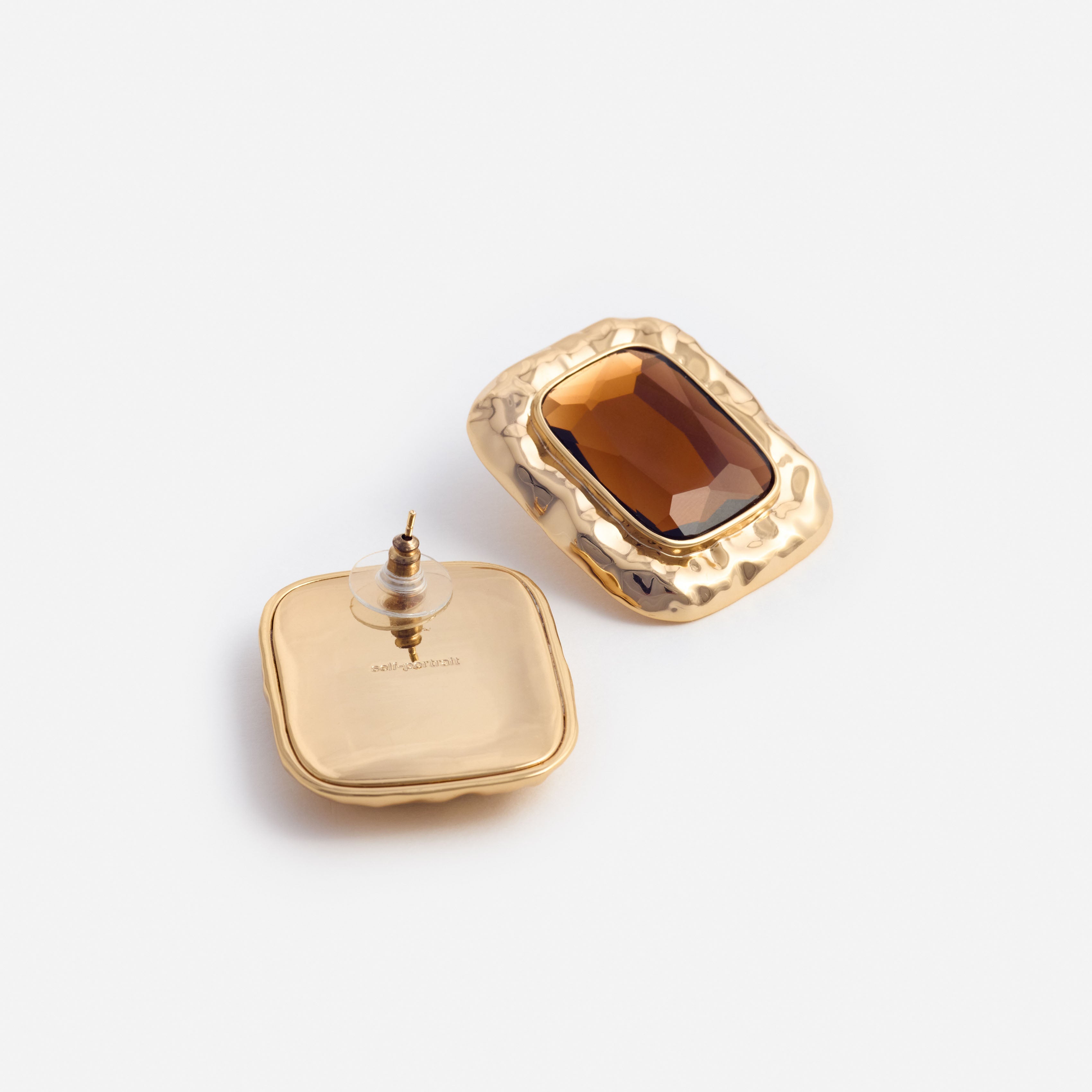 Mottled Gold Amber Earrings