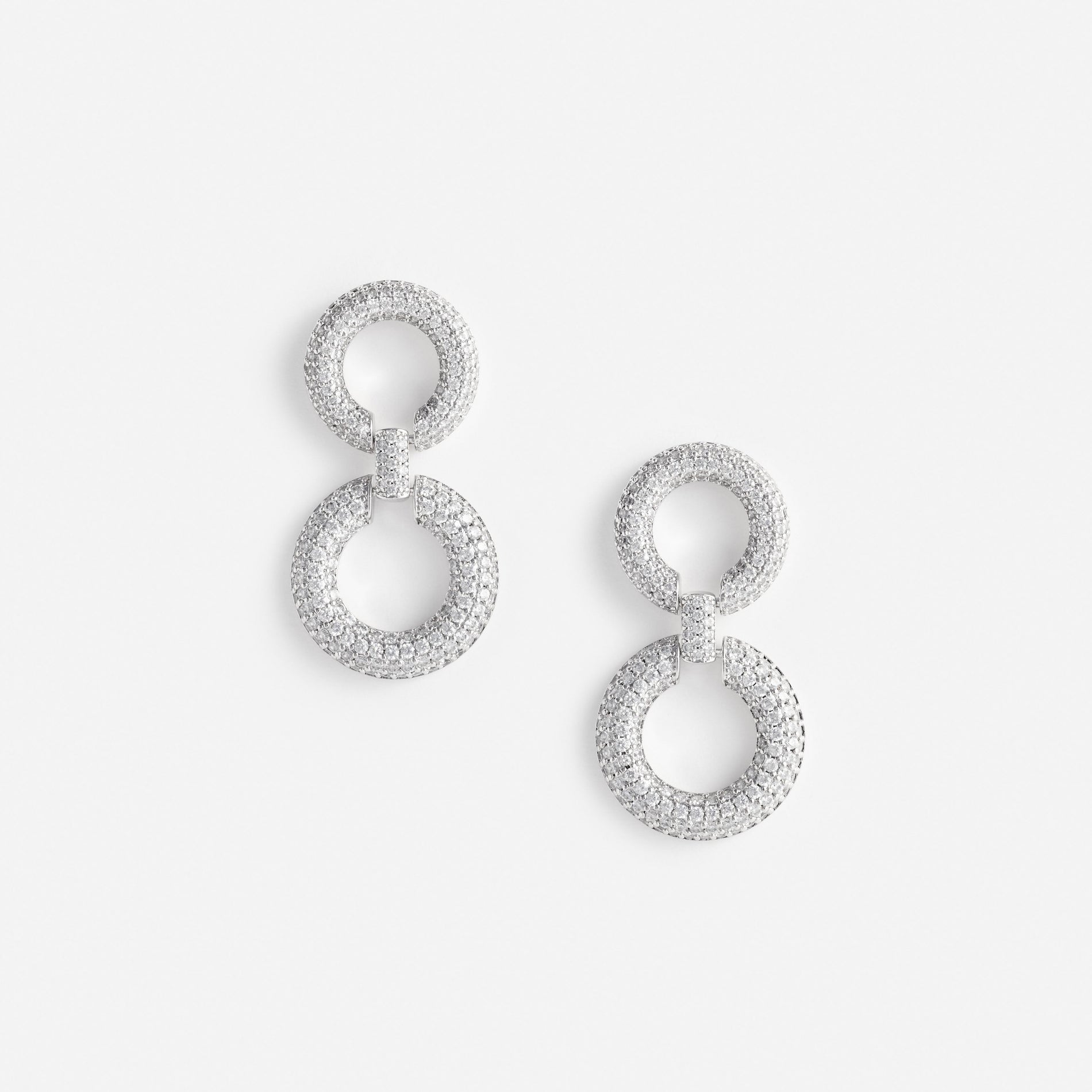 Crystal Link Two Tiered Earrings