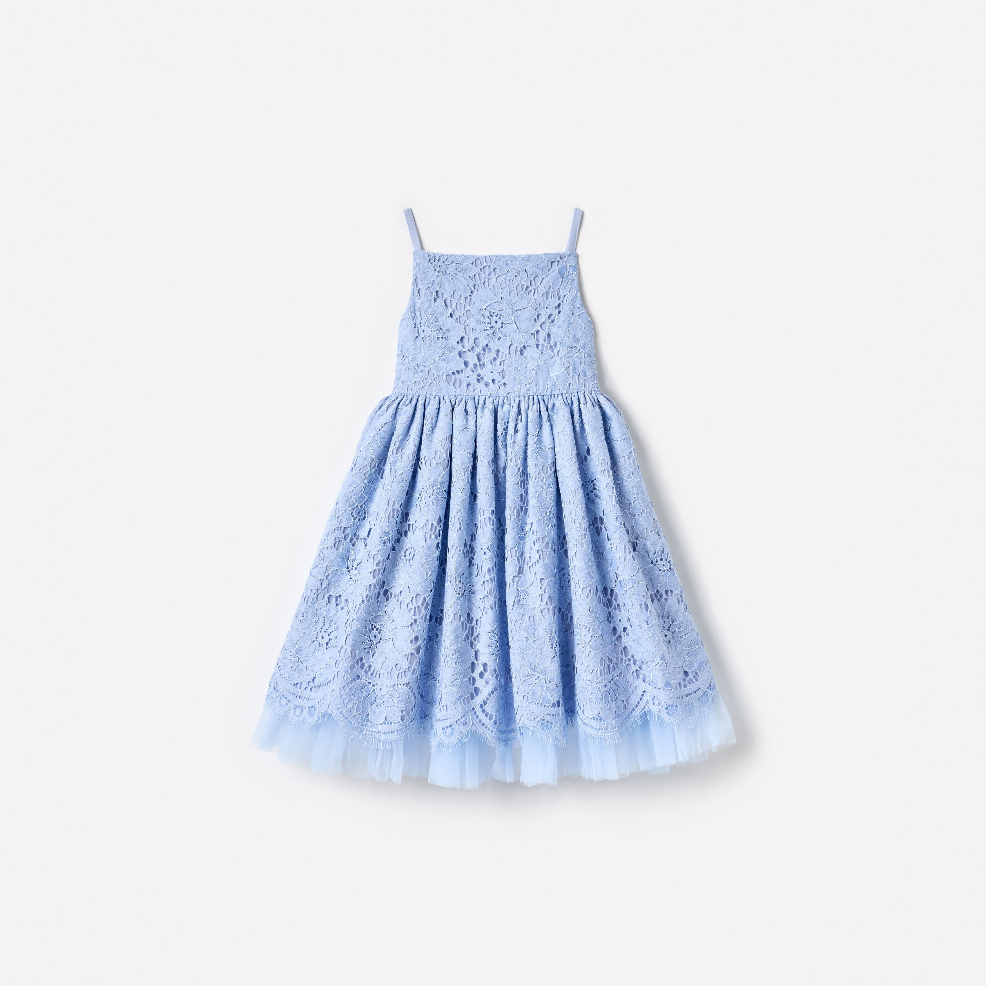 Blue Floral Lace Dress
